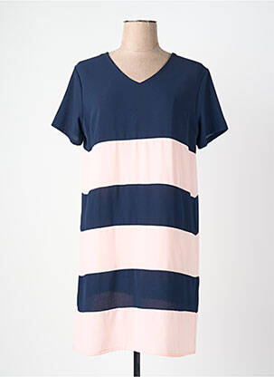 Robe courte manches courtes manches courtes bleu QUATTRO femme
