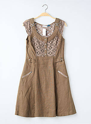 Robe courte sans manche sans manche marron QUATTRO femme
