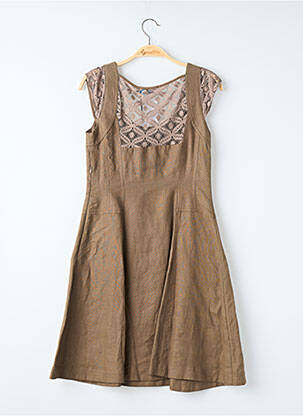 Robe courte sans manche sans manche marron QUATTRO femme