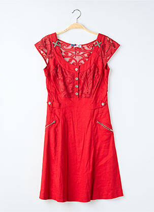 Robe courte sans manche sans manche rouge QUATTRO femme