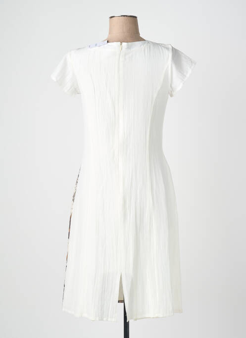 Robe mi-longue imprimé fantaisie manches courtes marron QUATTRO femme
