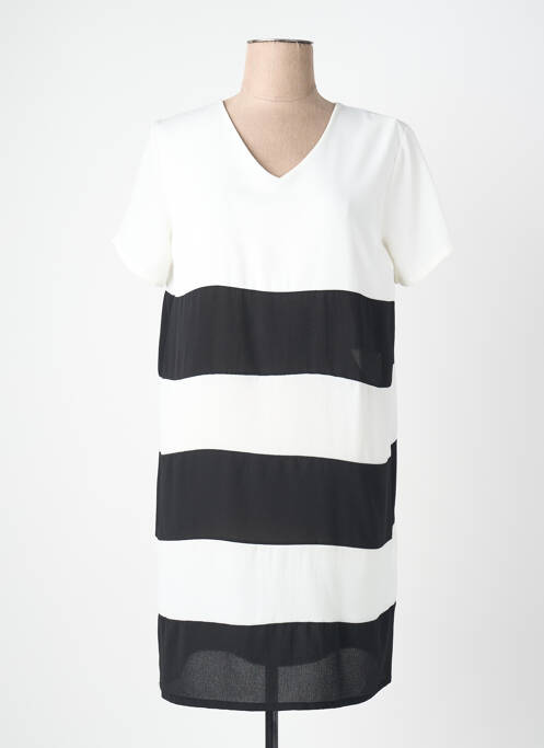 Robe courte manches courtes manches courtes blanc QUATTRO femme