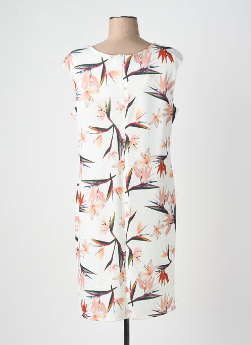 Robe mi-longue imprimé fleurs sans manche orange QUATTRO femme