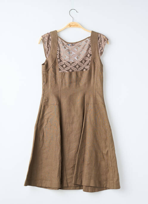Robe courte sans manche sans manche marron QUATTRO femme