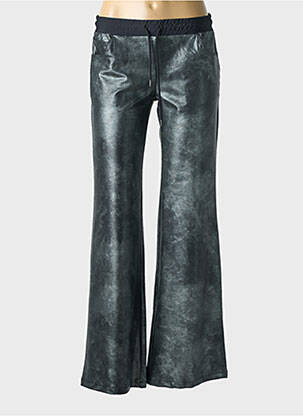 Pantalon flare taille élastique argent HBT femme