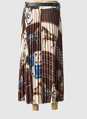 Jupe longue imprimé fantaisie marron LM LULU femme
