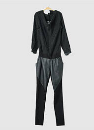 Combi-pantalon poches manches longues noir NÜ femme