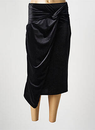 Jupe mi-longue taille élastique noir LM LULU femme
