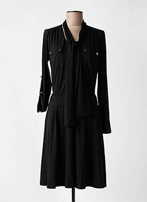 Robe mi-longue manches longues manches longues noir K-DESIGN femme