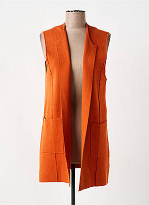Gilet sans manche poches orange SCORZZO femme