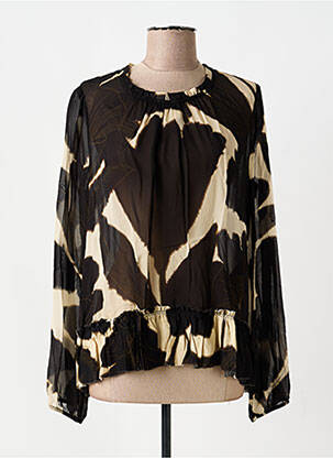 Blouse légère et transparente manches longues marron BEATE HEYMANN femme