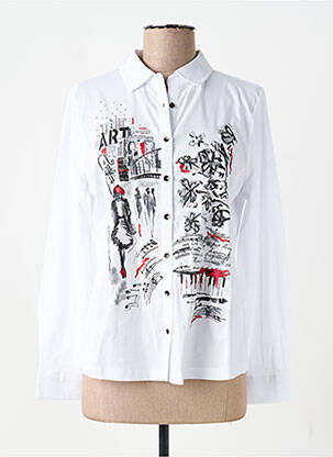 Chemisier coupe cintrée manches longues blanc DOLCEZZA femme