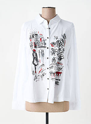 Chemisier coupe cintrée manches longues blanc DOLCEZZA femme