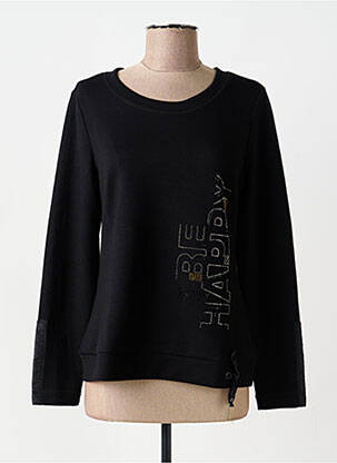 Sweat-shirt stretch manches longues noir DOLCEZZA femme