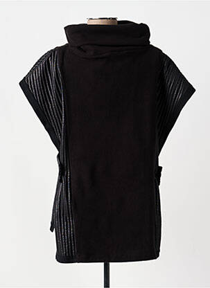 Pull tunique stretch manches courtes noir OZAI N KU femme