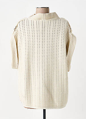 Pull stretch manches courtes beige NÜ femme