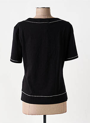 T-shirt sérigraphie avec strass manches courtes noir ELISA CAVALETTI femme