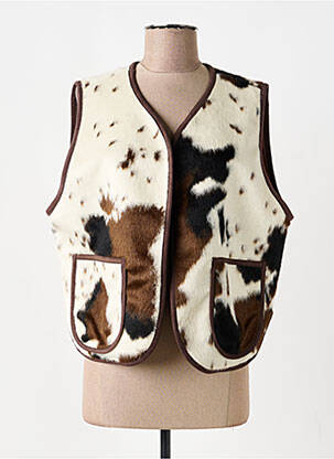 Gilet sans manche poches marron DIXIE femme