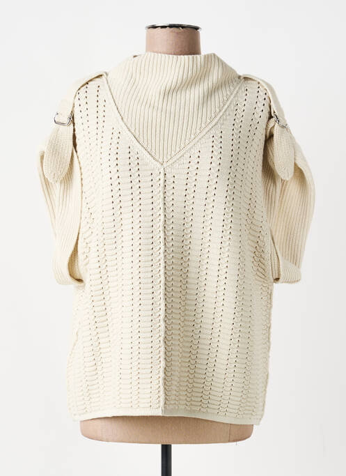 Pull stretch manches courtes beige NÜ femme