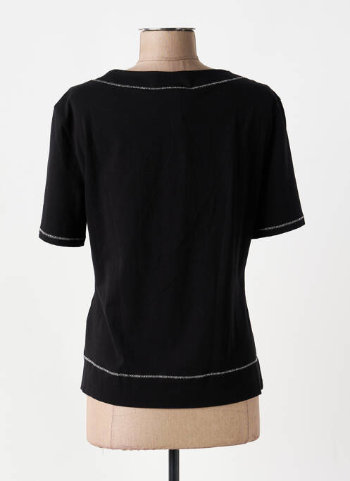 T-shirt sérigraphie avec strass manches courtes noir ELISA CAVALETTI femme