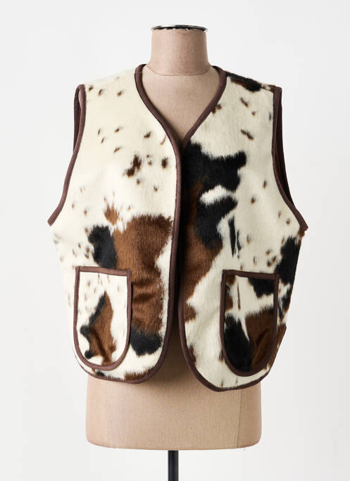 Gilet sans manche poches marron DIXIE femme