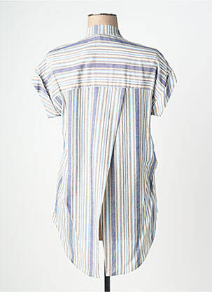 Tunique manches courtes tissage crêpe bleu QUATTRO femme