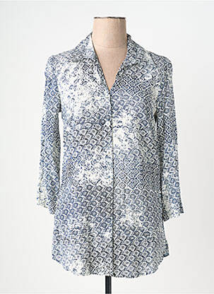 Tunique manches longues imprimé fantaisie bleu QUATTRO femme