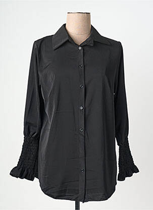 Tunique manches longues col chemisier noir QUATTRO femme