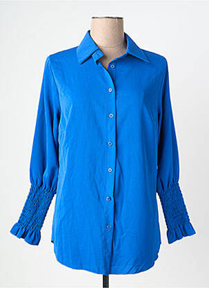 Tunique manches longues col chemisier bleu QUATTRO femme