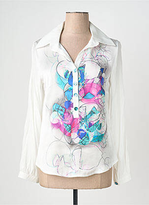 Blouse légère et transparente manches longues blanc QUATTRO femme