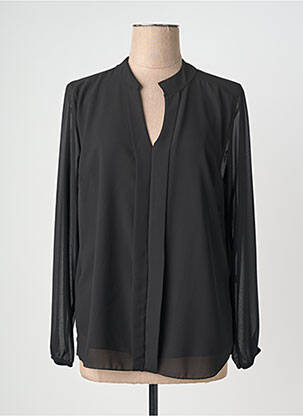 Blouse légère et transparente manches longues noir QUATTRO femme