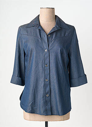 Chemisier coupe cintrée manches 3/4 bleu QUATTRO femme