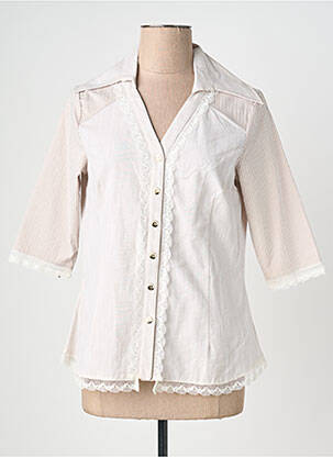 Chemisier coupe cintrée manches 3/4 beige QUATTRO femme
