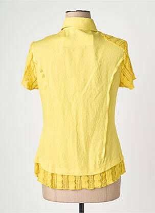 Chemisier coupe cintrée manches courtes jaune QUATTRO femme