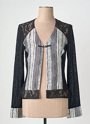 Gilet manches longues coupe cintrée noir QUATTRO femme