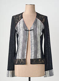 Gilet manches longues coupe cintrée noir QUATTRO femme