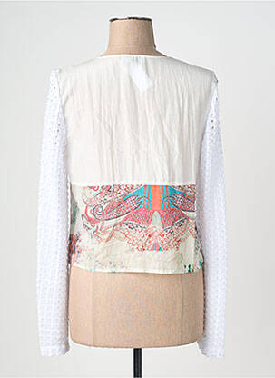 Gilet manches longues col rond blanc QUATTRO femme
