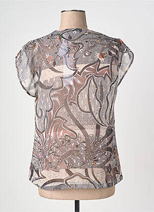 Top imprimé fantaisie manches courtes marron QUATTRO femme