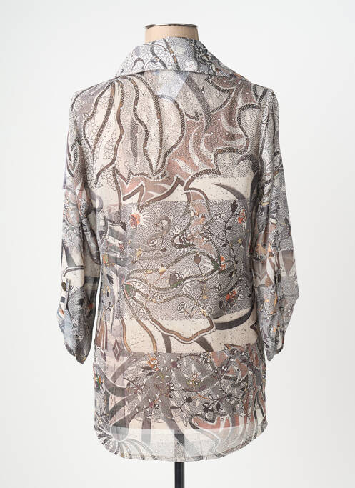 Tunique manches longues imprimé fantaisie marron QUATTRO femme
