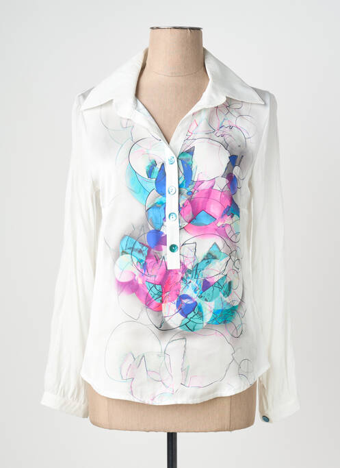 Blouse légère et transparente manches longues blanc QUATTRO femme