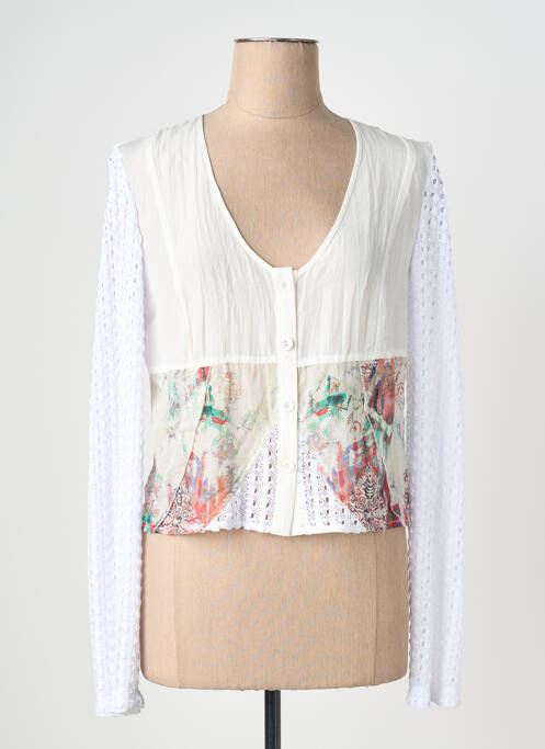 Gilet manches longues stretch blanc QUATTRO femme