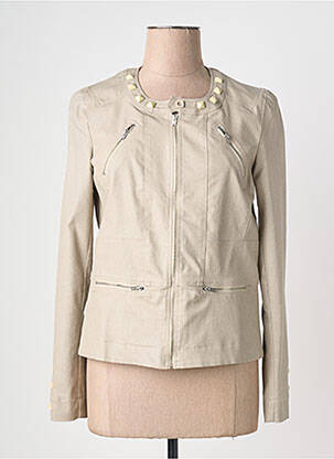 Veste casual col rond beige QUATTRO femme