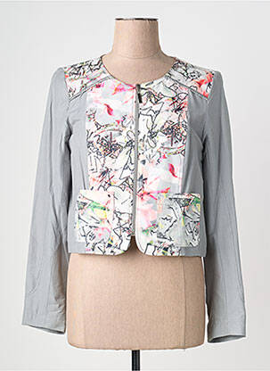Veste casual col rond gris QUATTRO femme