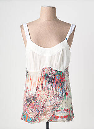 Top imprimé fantaisie fines bretelles blanc QUATTRO femme