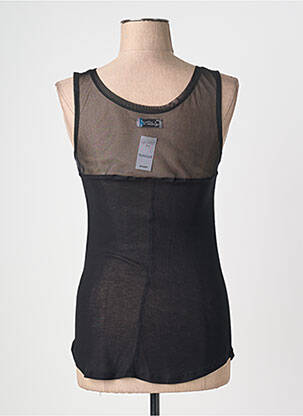 Top coupe cintrée sans manche noir QUATTRO femme