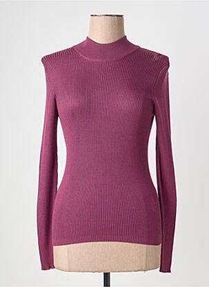 Pull coupe cintrée manches longues violet QUATTRO femme