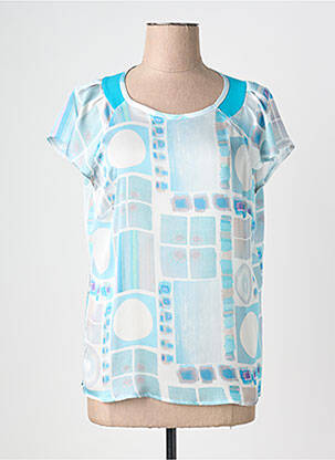 Top imprimé fantaisie manches courtes bleu QUATTRO femme