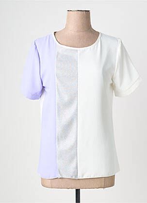 Top imprimé fantaisie manches courtes violet QUATTRO femme