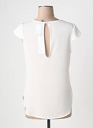 Blouse col rond manches courtes blanc QUATTRO femme