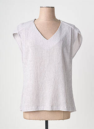 Top manches courtes manches courtes gris QUATTRO femme